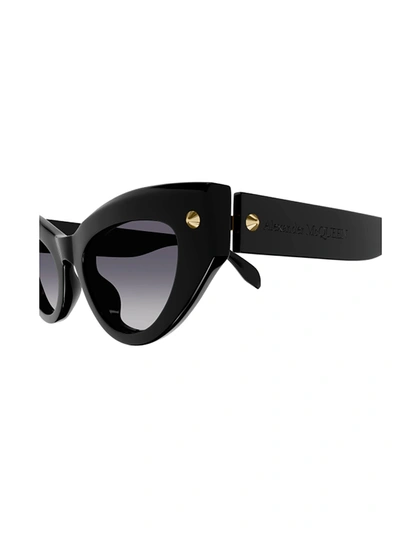Shop Alexander Mcqueen Women's Black Acetate Sunglasses