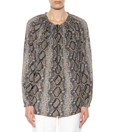 Shop Tom Ford Printed Silk Blouse In Multicoloured