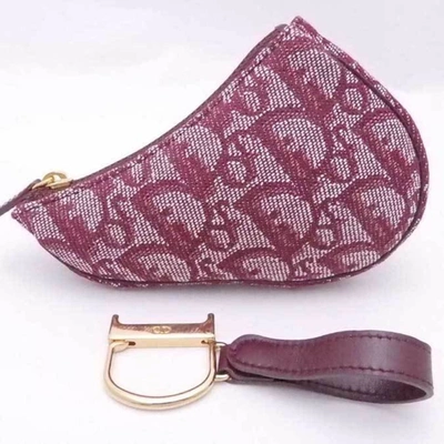 CHRISTIAN DIOR BURGUNDY CANVAS SADDLE BAG – RDB