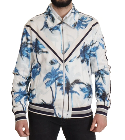 Shop Dolce & Gabbana Multicolor Tree Print Men Full Zip Men's Sweater