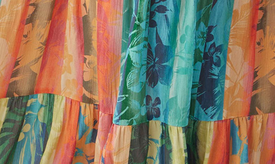 Shop O'neill Jennifer Floral Print Sleeveless Dress In Blue Multi Colored