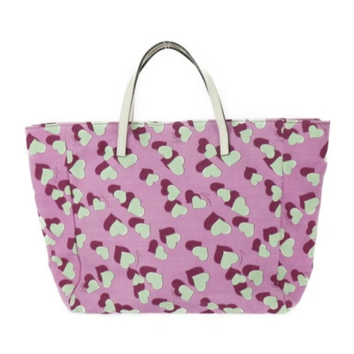 Shop Gucci Cabas Pink Canvas Tote Bag ()