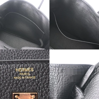 Birkin 25 leather handbag Hermès Black in Leather - 35734783