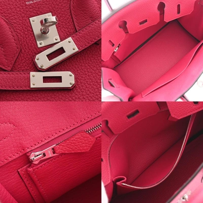 Birkin 25 leather handbag Hermès Pink in Leather - 37080605