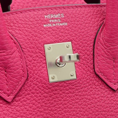 Birkin 25 leather handbag Hermès Pink in Leather - 37080605