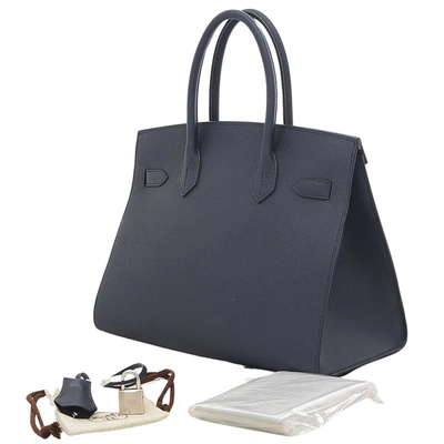 Hermes Hermès Birkin 30 Navy Leather Handbag (Pre-Owned)