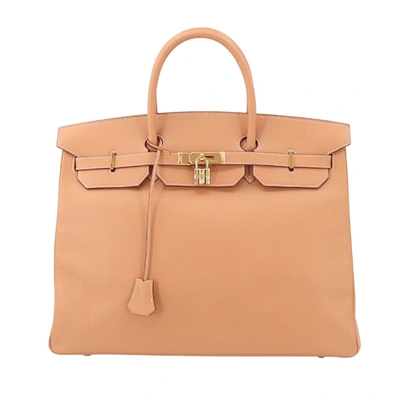 Birkin 40 leather handbag Hermès Brown in Leather - 19861076
