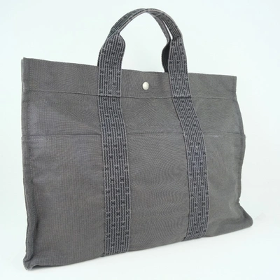 Hermes Hermès Herline Grey Canvas Tote Bag ()