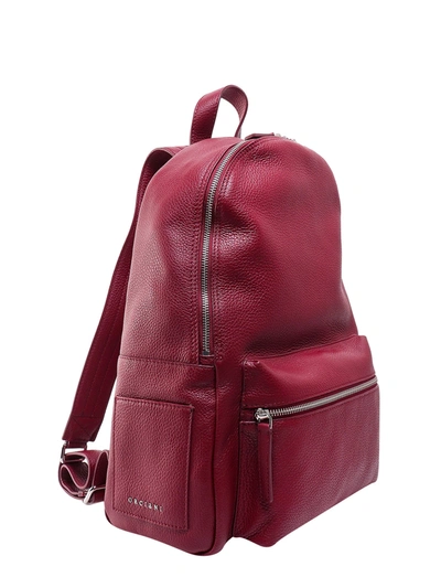 Shop Orciani Men's Red Leather Backpack