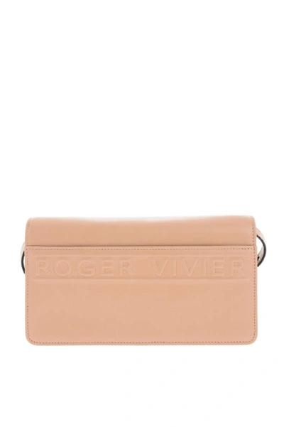 Shop Roger Vivier Women's Beige Leather Shoulder Bag