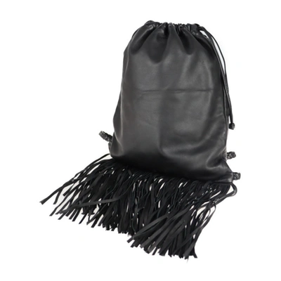 Shop Valentino Garavani Black Leather Backpack Bag ()