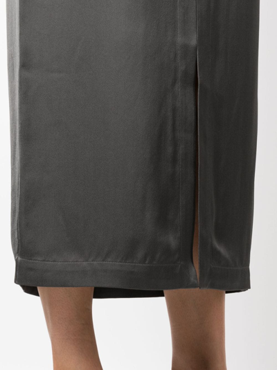 Shop Totême High-waist Satin Midi Skirt In Green