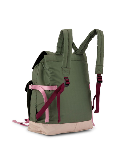 Shop Ganni Tech Logo-print Backpack In Green