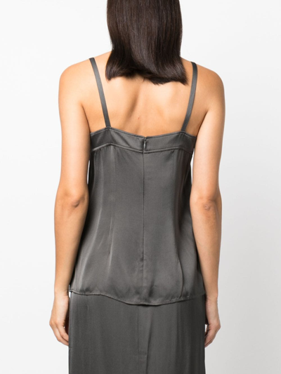 Totême V-neck Satin Camisole In Green