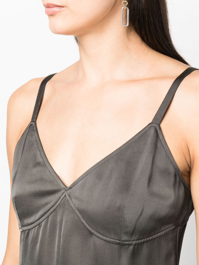 Totême V-neck Satin Camisole In Green