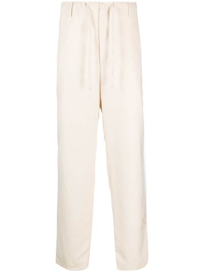 Shop Nanushka Paisley-embroidered Wide-leg Trousers In Neutrals