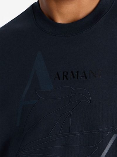 Shop Armani Exchange Eagle-embroidered Cotton Sweatshirt In 1510