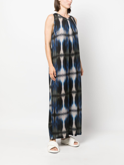 Shop Henrik Vibskov Pine Abstract-pattern Maxi Dress In Blue