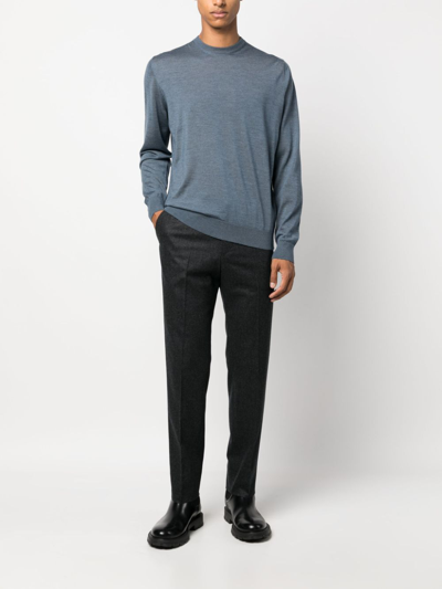 Shop Corneliani Straight-leg Drawstring Trousers In Grey