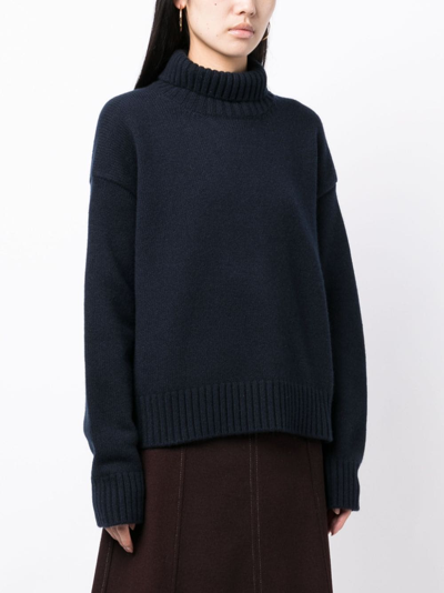 Shop Jil Sander Roll-neck Long-sleeve Jumper In Blue