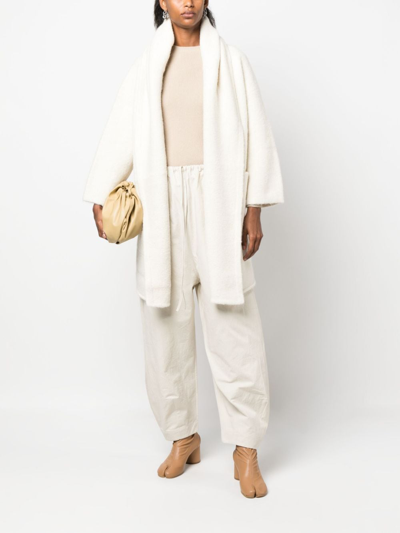 Shop Lauren Manoogian Alpaca Wool-blend Hooded Coat In White