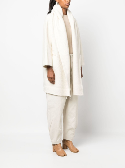 Shop Lauren Manoogian Alpaca Wool-blend Hooded Coat In White