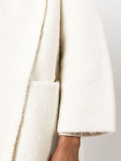 Shop Lauren Manoogian Alpaca Wool-blend Hooded Coat In White