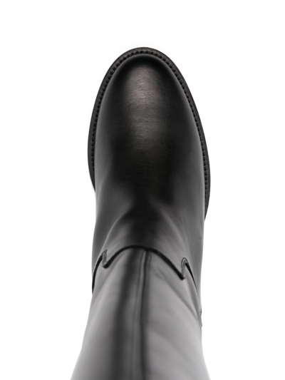 Via Roma 15 Studded Leather Boots In Black