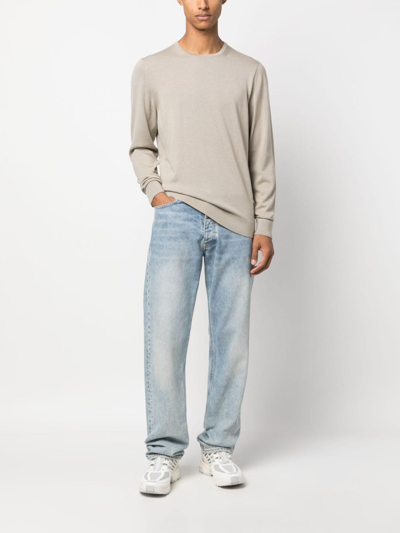 Calvin Klein Fine-knit Wool Jumper In Neutrals