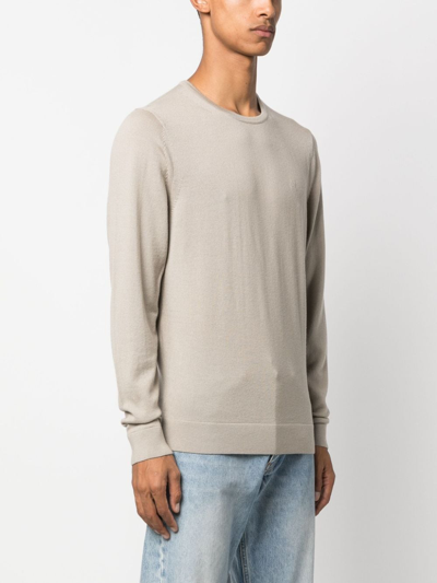 Calvin Klein Fine-knit Wool Jumper In Neutrals