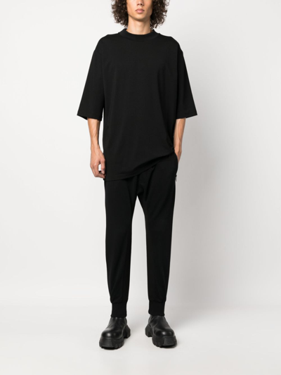 Shop Thom Krom Tapered Drawstring Trousers In Black