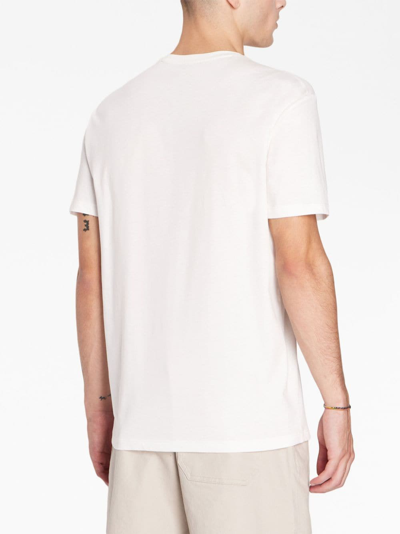 Shop Armani Exchange Logo-print Cotton T-shirt In Neutrals