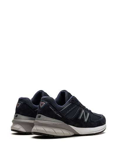 New Balance Blue Fabric And Suede 990v4 Sneakers In Blue