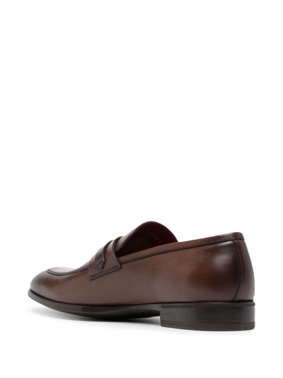 Shop Barrett Buckle-detail Leather Loafers In Brown