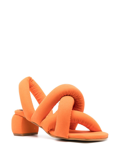 Henrik Vibskov Sausage 60mm Crossover-strap Sandals In Orange