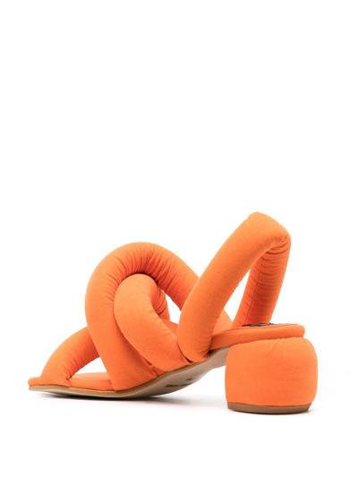 Henrik Vibskov Sausage 60mm Crossover-strap Sandals In Orange
