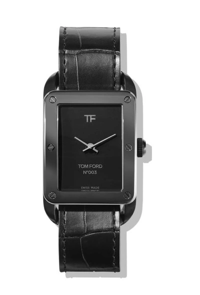 Tom Ford Men s N.003 Stainless Steel Alligator Strap Watch In