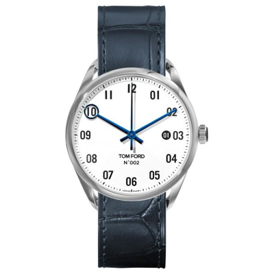 Shop Tom Ford Automatic White Dial Watch Tf0120174129 In Blue / Navy / White