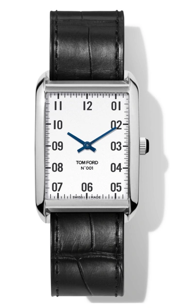 Shop Tom Ford Quartz White Dial Watch Tf0120185287 In Black / White