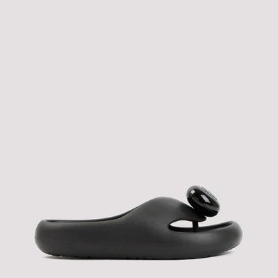 Shop Loewe Foam Thong Slide Sandals In Black
