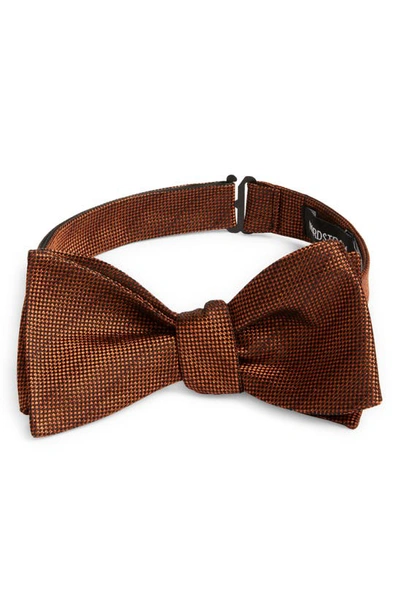 Shop Nordstrom Solid Silk Bow Tie In Orange