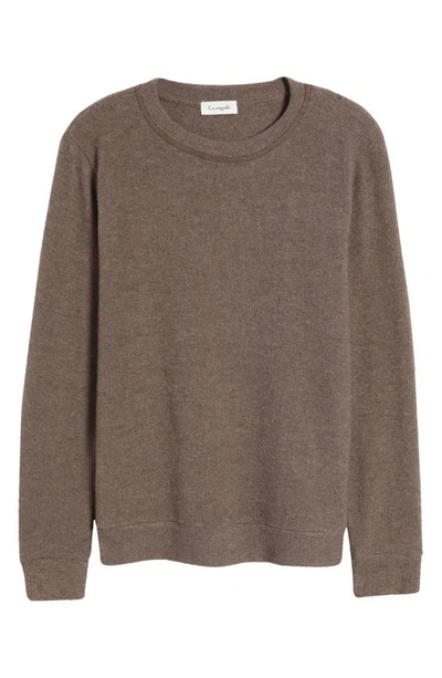 Loveappella Cozy Crewneck Long Sleeve Top In Olive