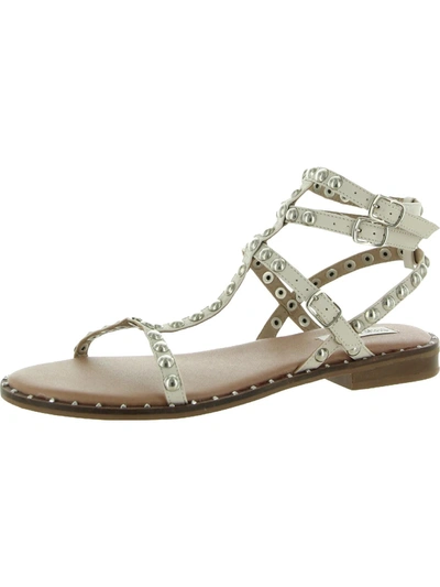 Shop Steve Madden Tashia Womens Faux Leather Padded Insole Gladiator Sandals In Beige