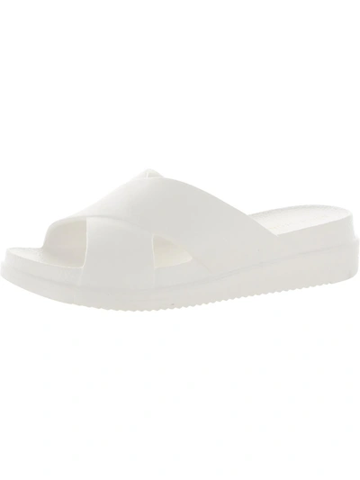 Shop Sun + Stone Womens Slip On Open Toe Slide Sandals In White