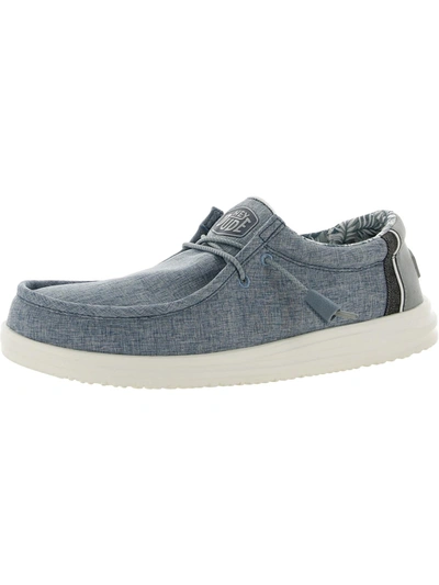 Shop Hey Dude Wally Mens Slip On Flat Loafers In Grey
