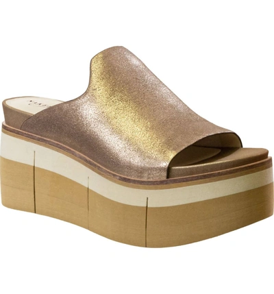 Shop Naked Feet Flow Wedge Sandal In Gold