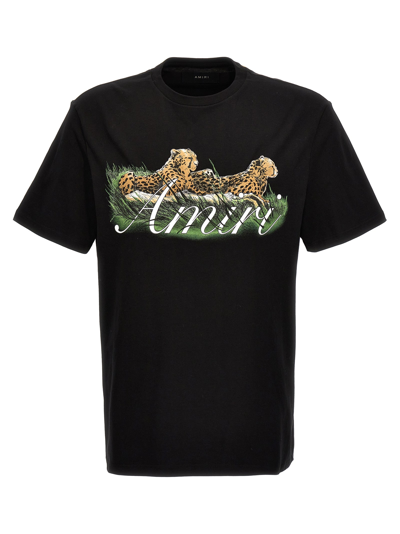 Shop Amiri Cheetah Logo T-shirt Black