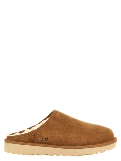 Shop Ugg Classic Slip-on Flat Shoes Brown