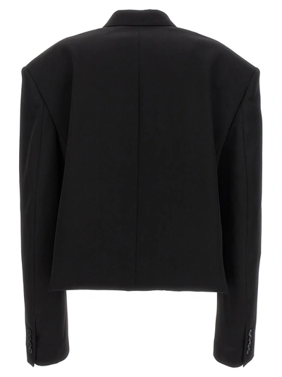 Shop Balenciaga Folded Tailored Jackets Black