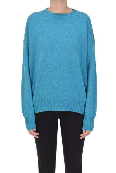 Shop Aragona Cashmere Pullover In Turquoise